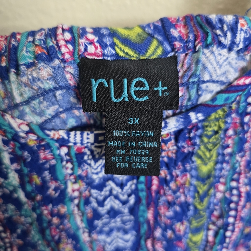 Rue+ Stretch Sun Dress Womens Plus Size 3X - Picture 2 of 6